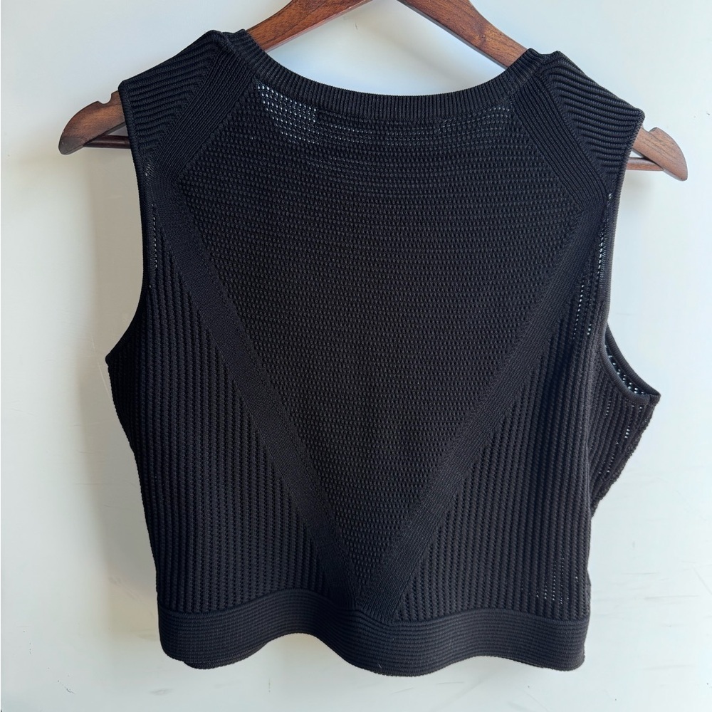 Rachel Roy Black Sleeveless Mesh Knit Sheer Top - Picture 4 of 6